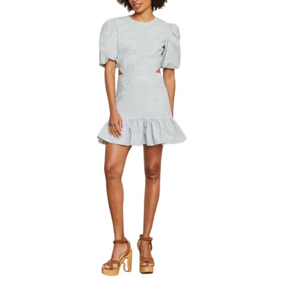 NEW Veronica Beard Iker Mini Dress Womens 12 Puff Sleeve Designer Chic Feminine